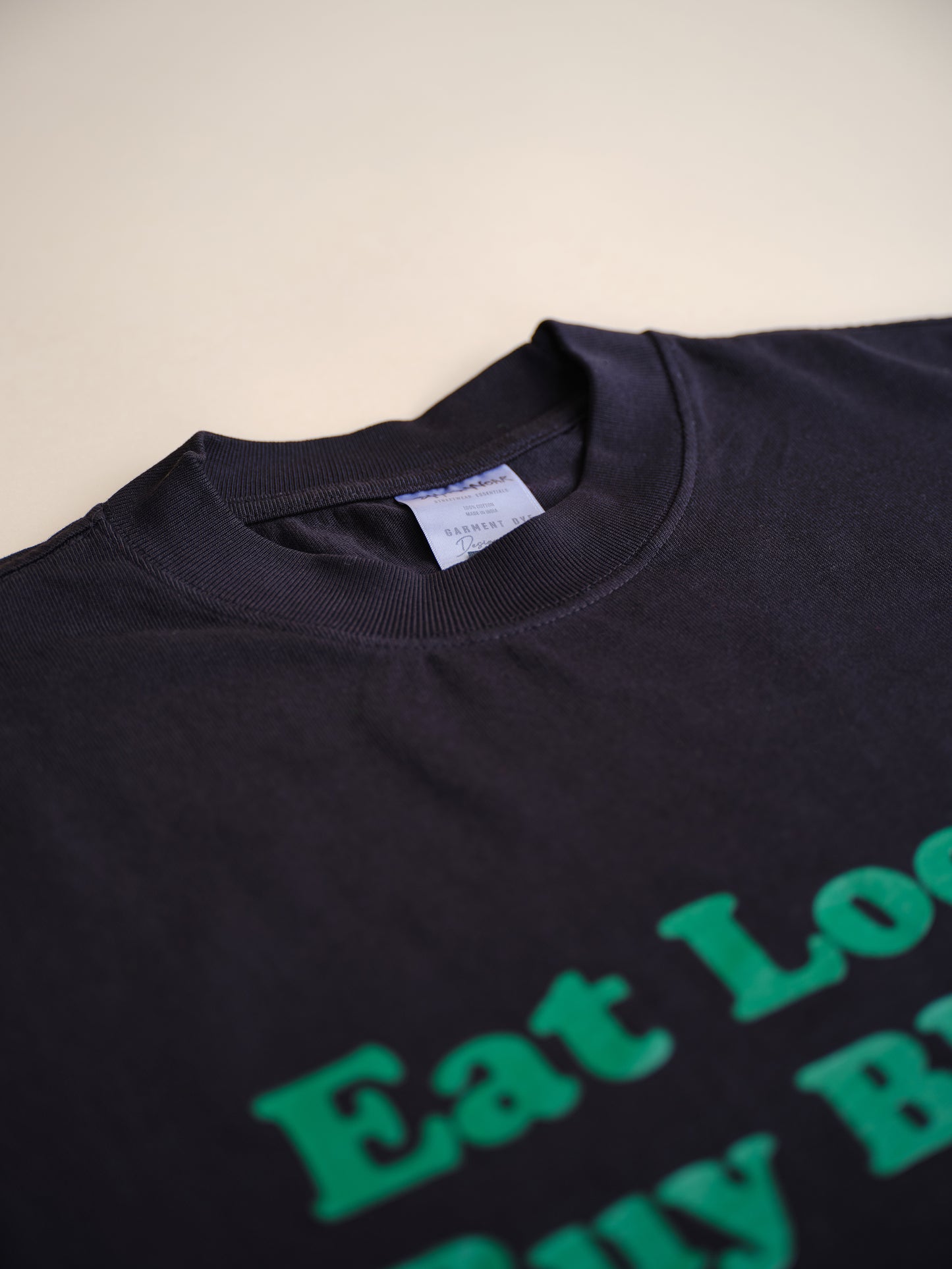 Save The Planet EAT LOCAL - BLACK ORANGE -  Premium Tee