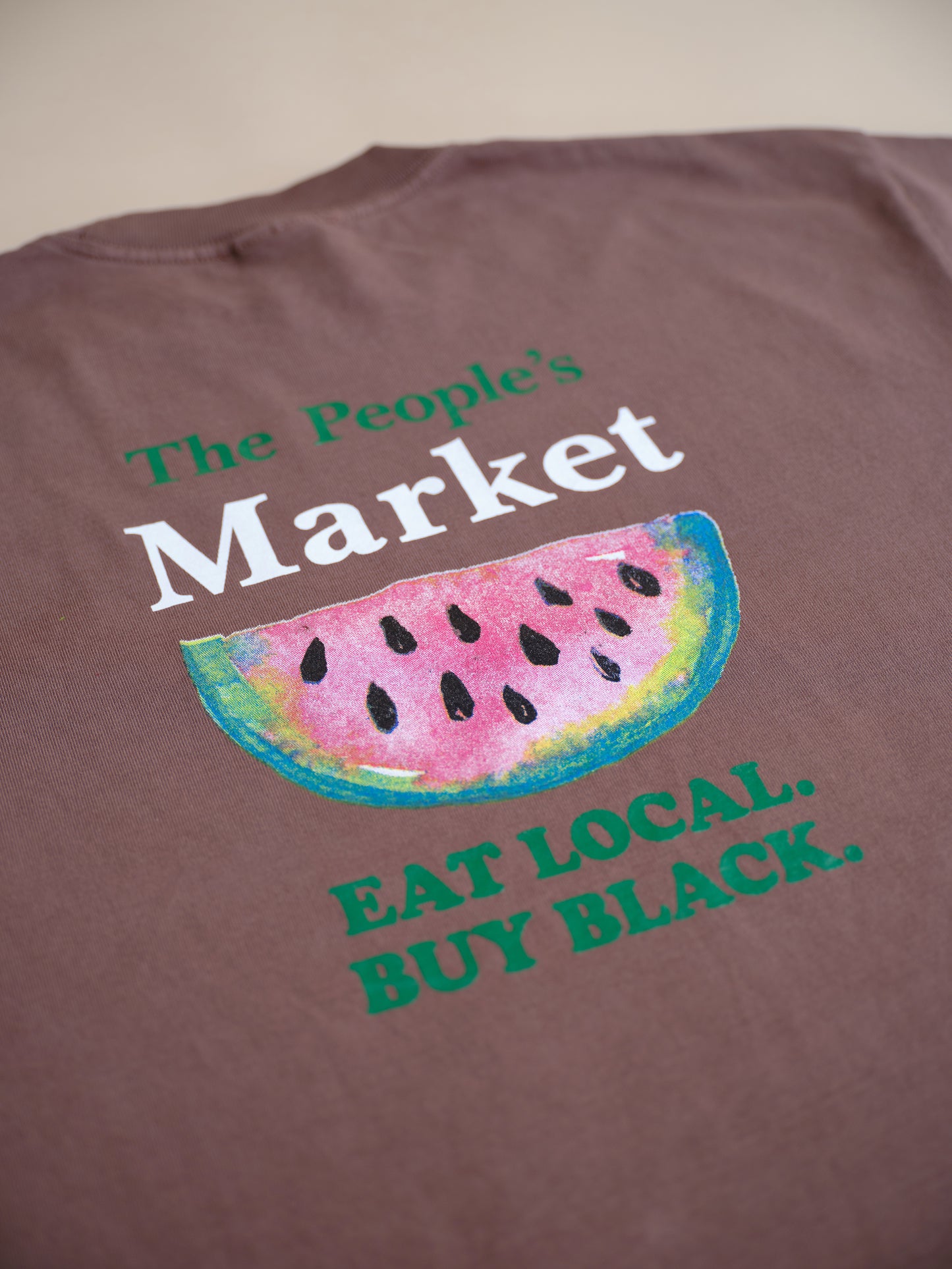 Eat Local Buy Black - BROWN Watermelon -  Premium Tee