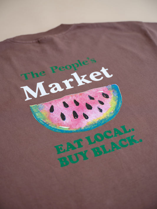 Eat Local Buy Black - BROWN Watermelon -  Premium Tee