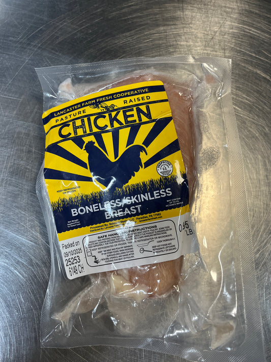 Pastured Raised Boneless Skinless Chicken Breast (PA) - 1 lb.