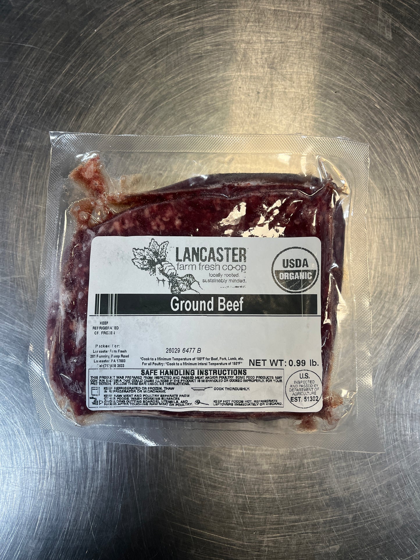 Ground Beef (Organic) (PA) - 1 lb.